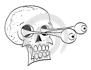 Cartoon image of ancient spooky skull