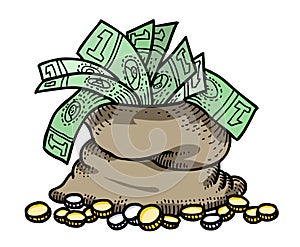 Cartoon image of bag of money