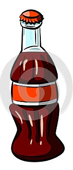 Cartoon image of Bottle Icon. Coke drink symbol