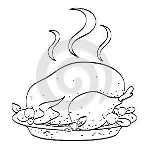 Cartoon image of cooked turkey
