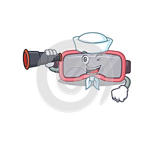 A cartoon image design of vr glasses Sailor with binocular