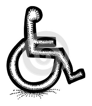 Cartoon image of Handicap Icon. Accessibility symbol