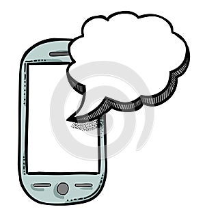 Cartoon image of Message Icon. Sms symbol