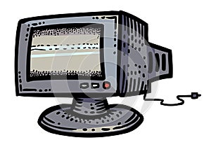 Cartoon image of Monitor Icon. Computer, PC symbol