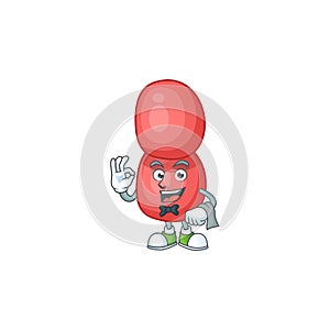 A cartoon image of neisseria gonorrhoeae as a waiter character ready to serve