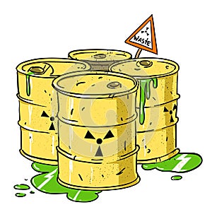 Cartoon image of radioactive waste