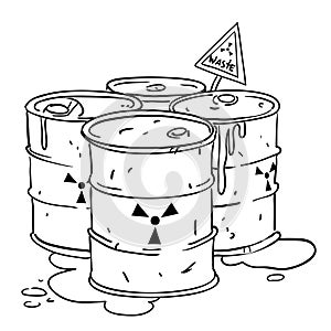 Cartoon image of radioactive waste
