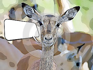 Cartoon Impala Aepyceros melampus photo