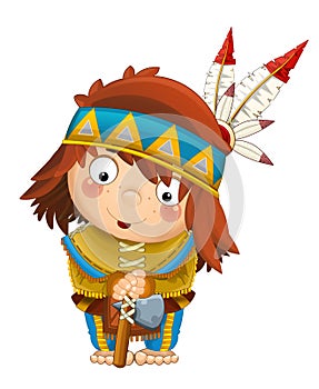 Cartoon indian character - isolated