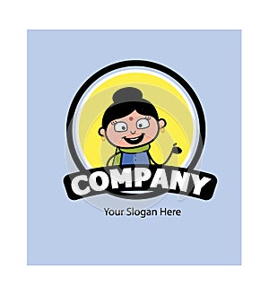 Cartoon Indian Lady as Company Logo