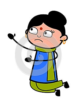 Cartoon Indian Lady Begging