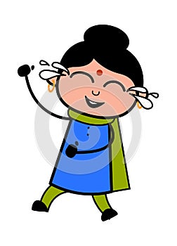 Cartoon Indian Lady Laughing