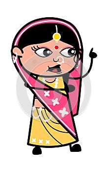 Cartoon Indian Woman Communicating