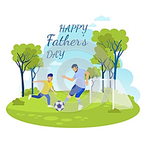 Cartoon Invitation with Happy Fathers Day Text