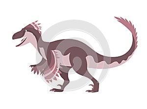 Cartoon isolated illustration velociraptor with dangerous claws
