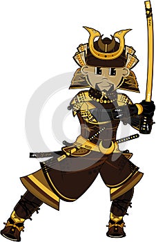 Cartoon Japanese Samurai Warrior