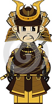 Cartoon Japanese Samurai Warrior