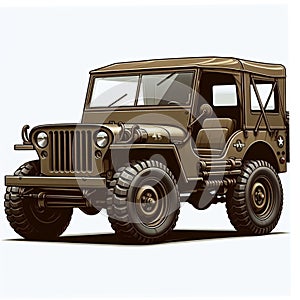 cartoon jeeps with various types of purposes for extreme terrain adventures and military vehicles type 3 photo