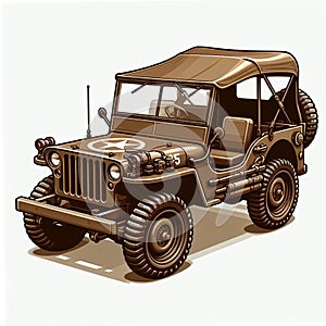 cartoon jeeps with various types of purposes for extreme terrain adventures and military vehicles type 4