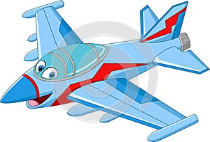 Cartoon jet fighter plane mascot character