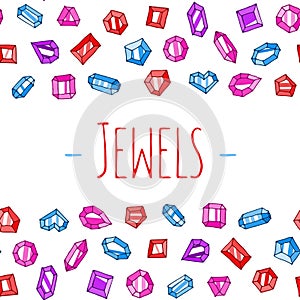 Cartoon jewels vector background