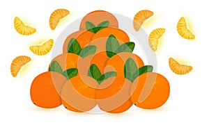 Cartoon juicy citrus mandarin