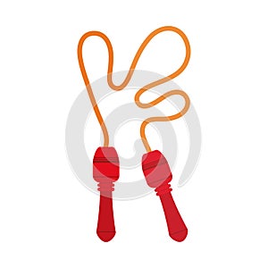 Cartoon jump rope toy object for small children to play, flat style icon