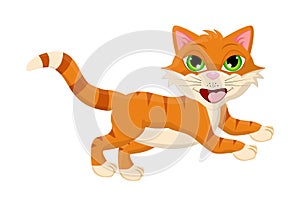Cartoon jumping cat vector symbol icon design.