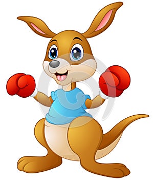 Cartoon kangaroo boxing