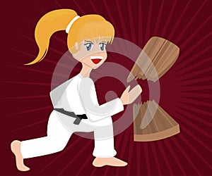 Cartoon Karate Girl