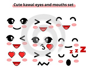 Cartoon Kawai Eyes And Mouths photo