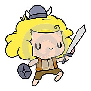 cartoon kawaii cute viking child