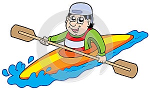 Cartoon kayaker