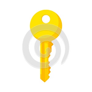 Cartoon Key illustration. Isolated gold key vector illustration