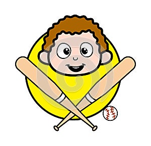 Cartoon Kid Baseball Mascot