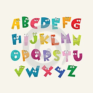 Cartoon kid colorful alphabet