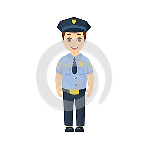 Cartoon kid policeman.