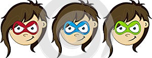 Cartoon Kid Superhero Head