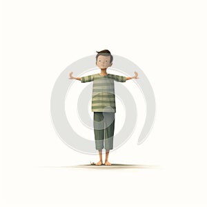 Cartoon Kid In Yoga Pose: Oriental Minimalism By Alessandro Gottardo