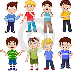 Cartoon kids with different expresion