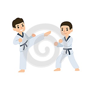 Cartoon kids martial arts