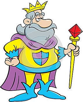 Cartoon king holding a scepter. photo