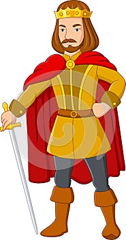 Cartoon king holding a sword