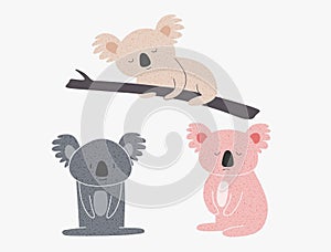 cartoon koala set. vector illustration vector illustration