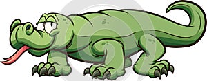 Cartoon komodo dragon or monitor lizard