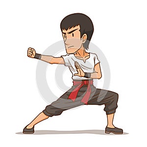 Cartoon kung fu boy.
