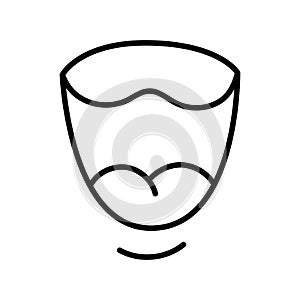 Cartoon l smile with tongue line icon. Character hand.