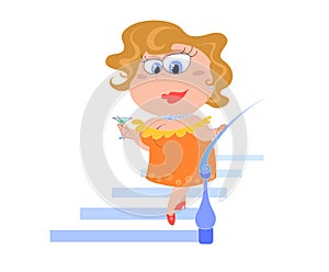 Cartoon lady - vectorial illustration photo