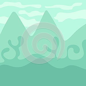 Cartoon landscape for game design, nature background