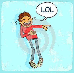 Cartoon laugh illustration, vector icon